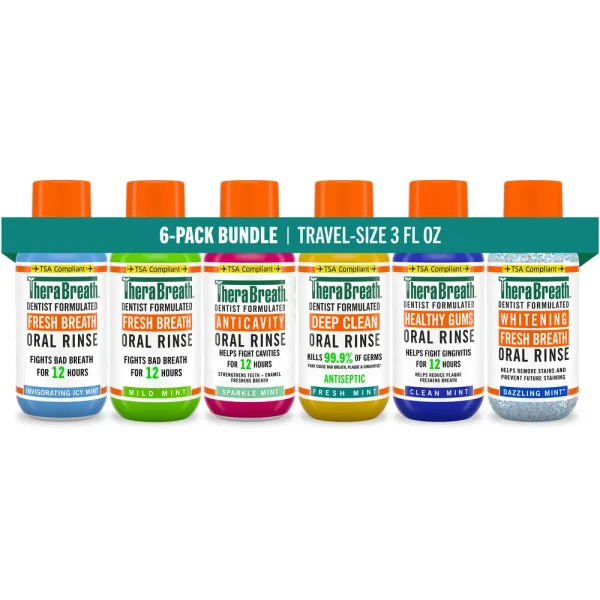 Travel-Size Mouthwash - TheraBreath Variety 6-Pack Bundle